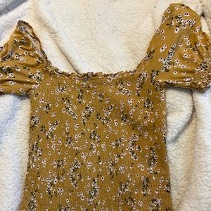 Heart Hips Yellow Floral Top